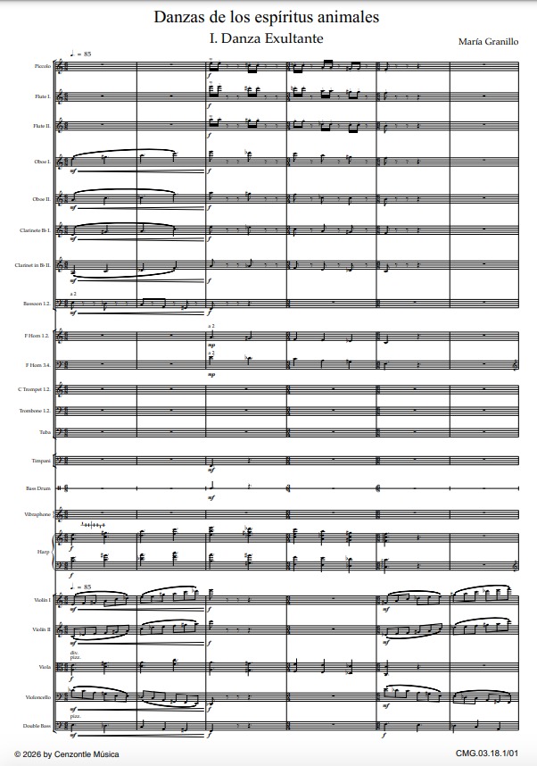 Preview: Danzas de los espíritus animales. Concierto para arpa y orquesta