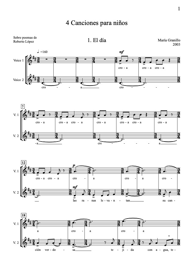 Preview: Cuatro canciones para niños