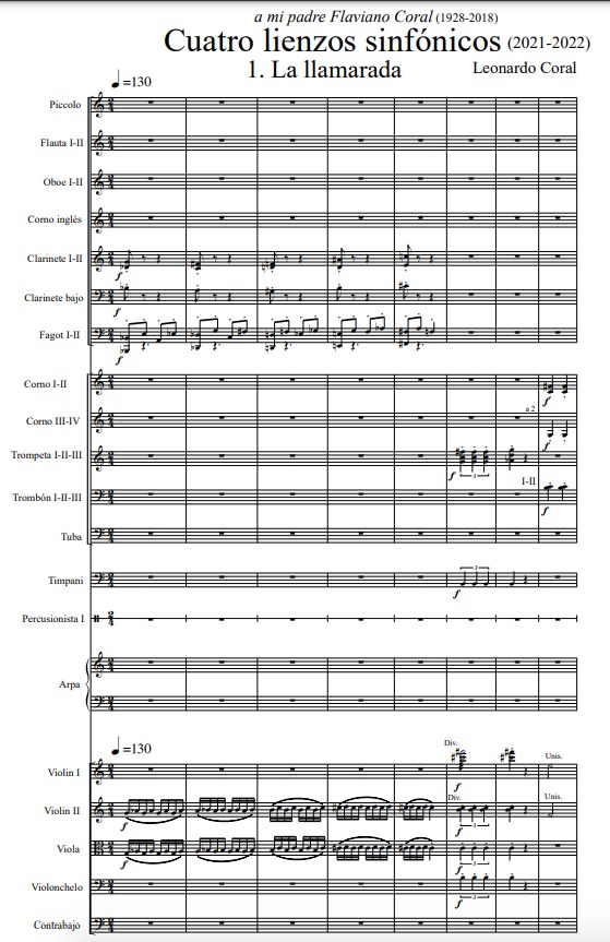 Preview: Cuatro lienzos sinfónicos. Sobre cuatro cuadros de Flaviano Coral 