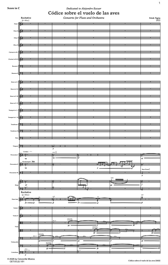 Preview: Códice sobre el vuelo de las aves. Concierto para flauta y orquesta