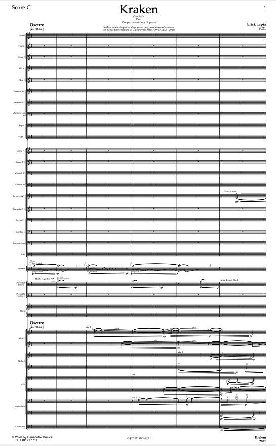 Preview: Kraken. Concierto para dos percusionistas y orquesta