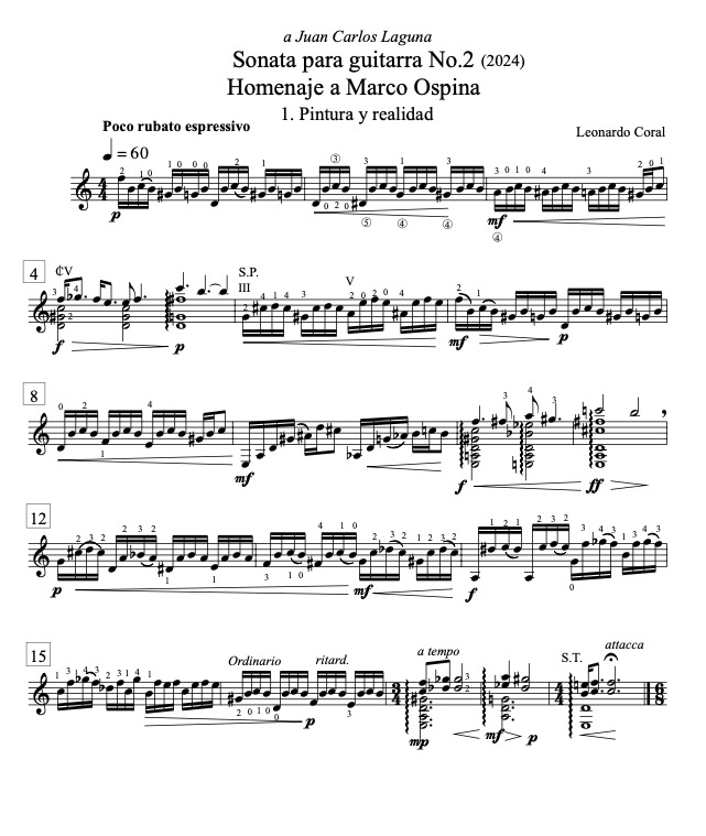 Preview: Sonata para guitarra no. 2. Homenaje a Marco Ospina